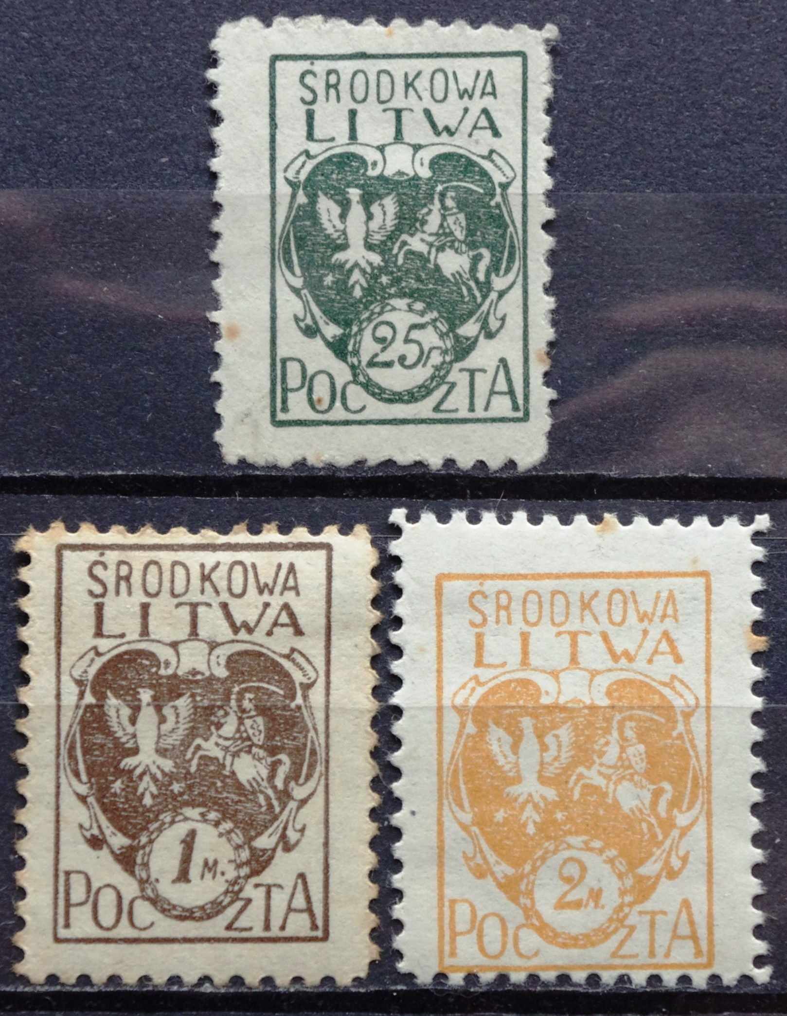 pašto ženklai, Vidurio Lietuva. Herbai