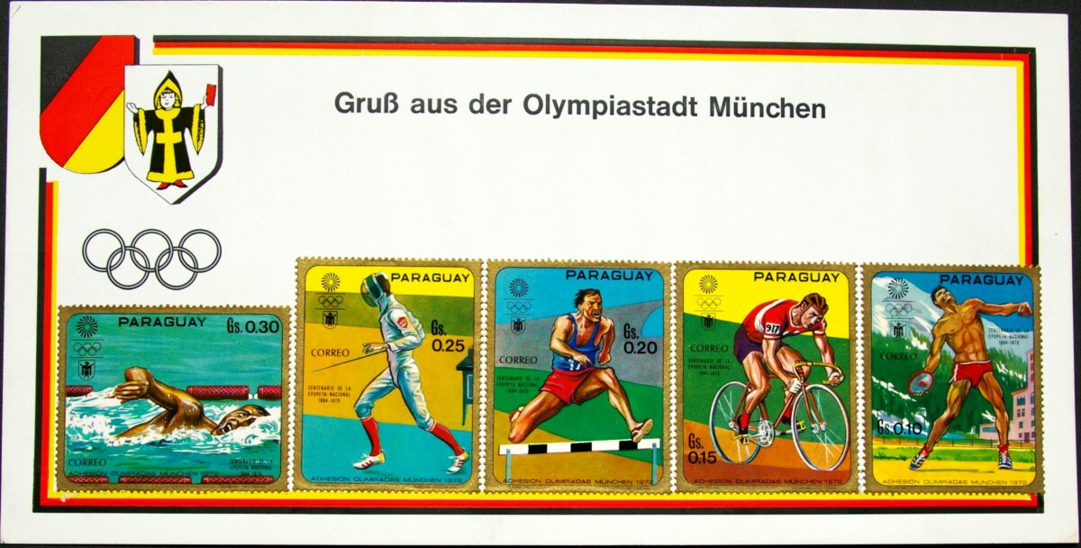 Paragvajus ScNr 1262 ant Miuncheno Olimpinių žaidynių kortelės