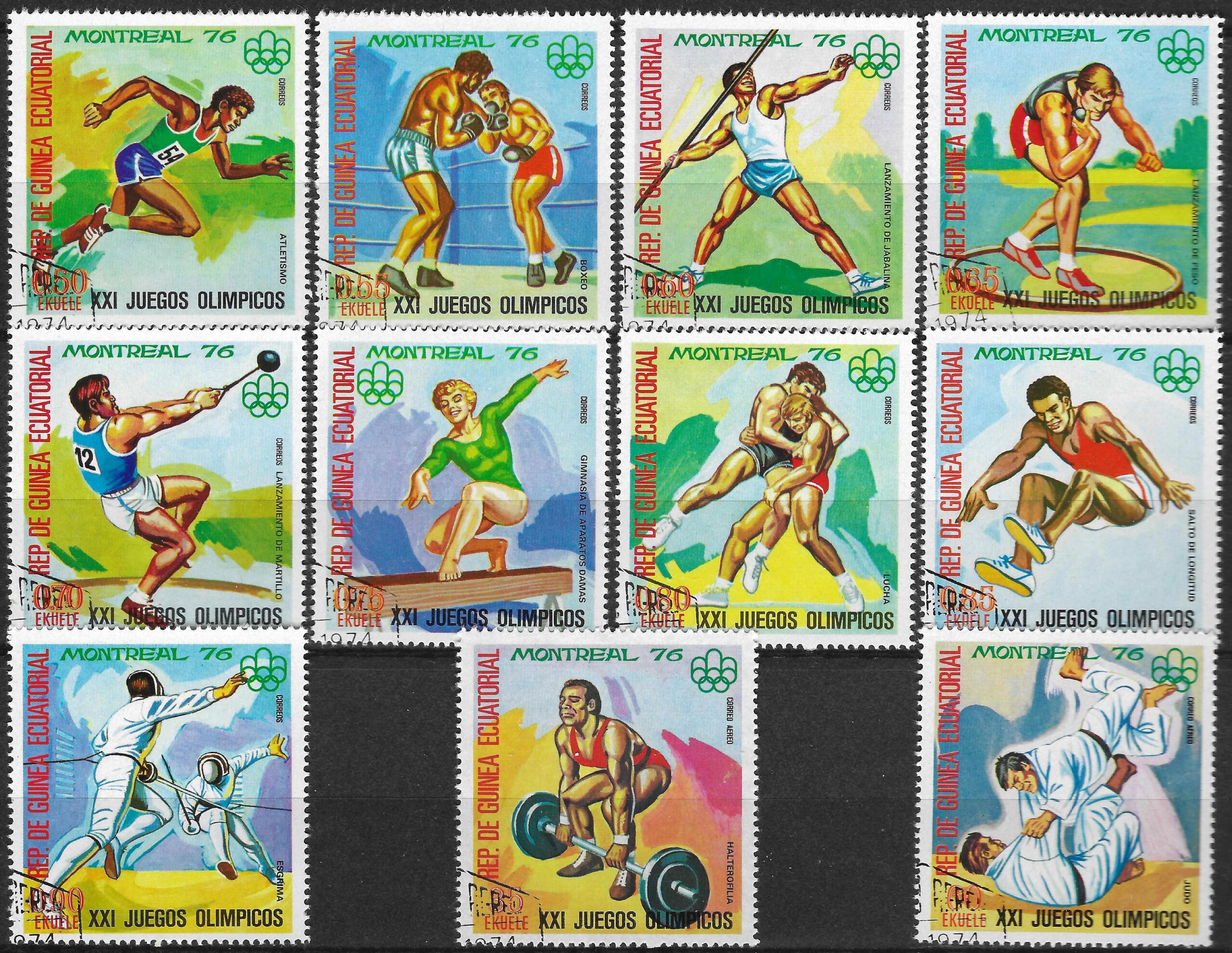 pašto ženklai, Pusiaujo Gvinėja, Monrealio olimpiada