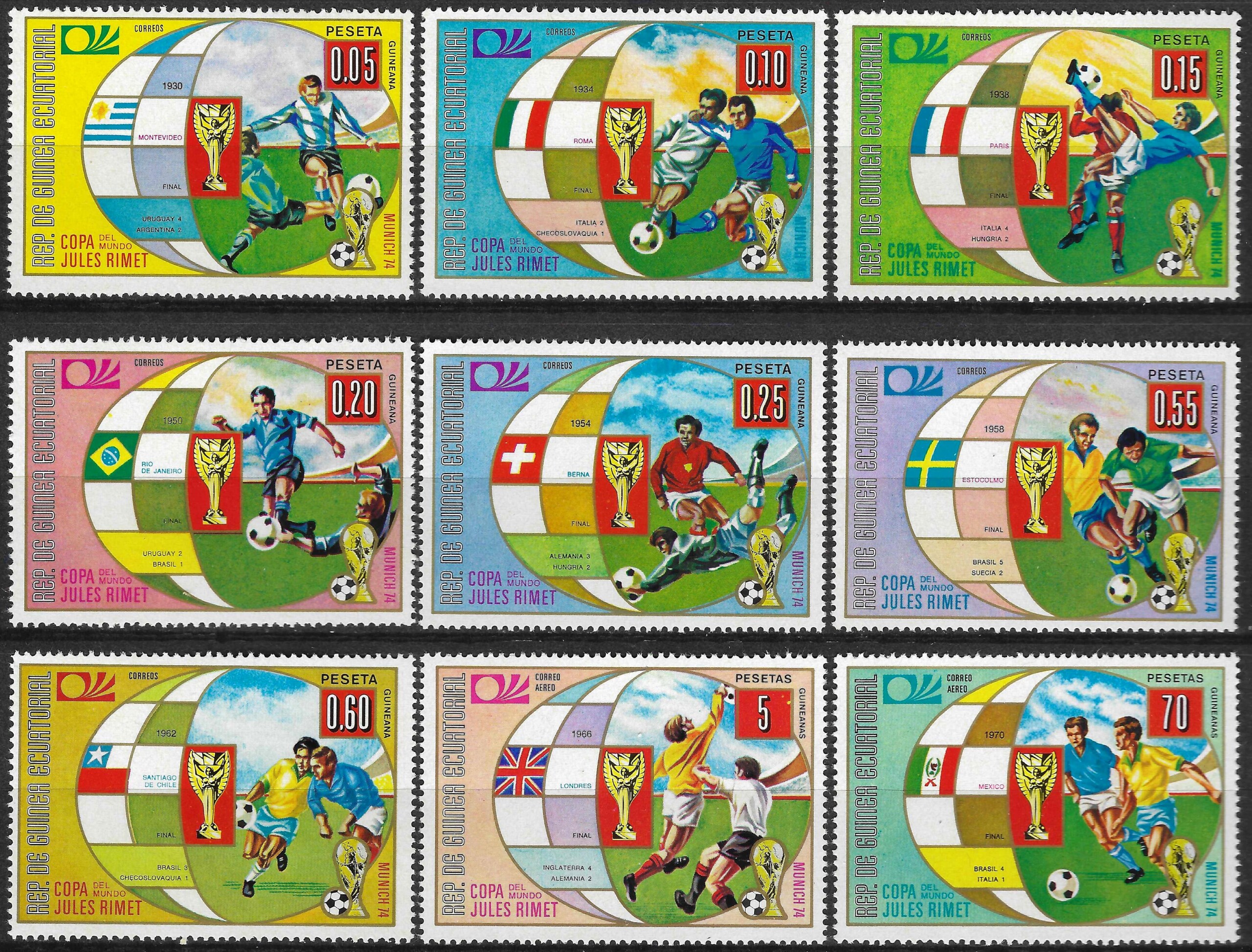 pašto ženklai, Pusiaujo Gvinėja, futbolas