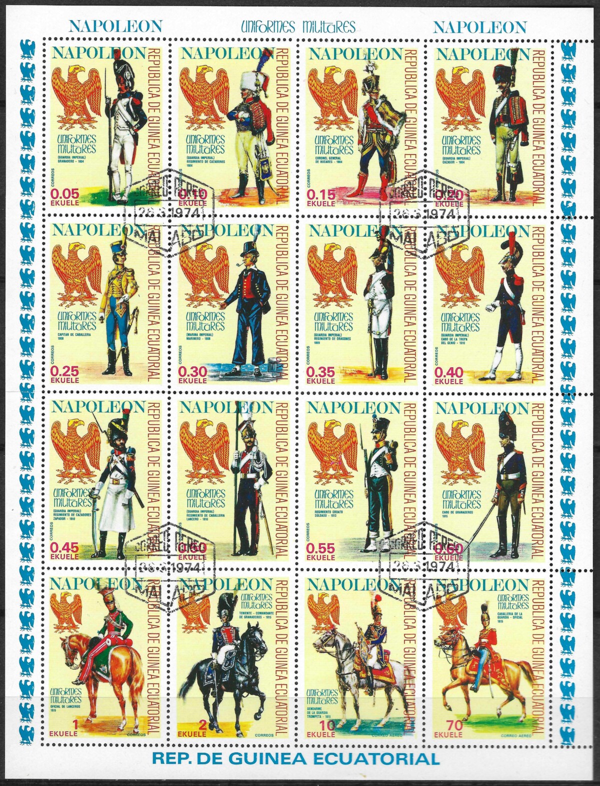 pašto ženklai, Pusiaujo Gvinėja, Napoleonas kariuomenė