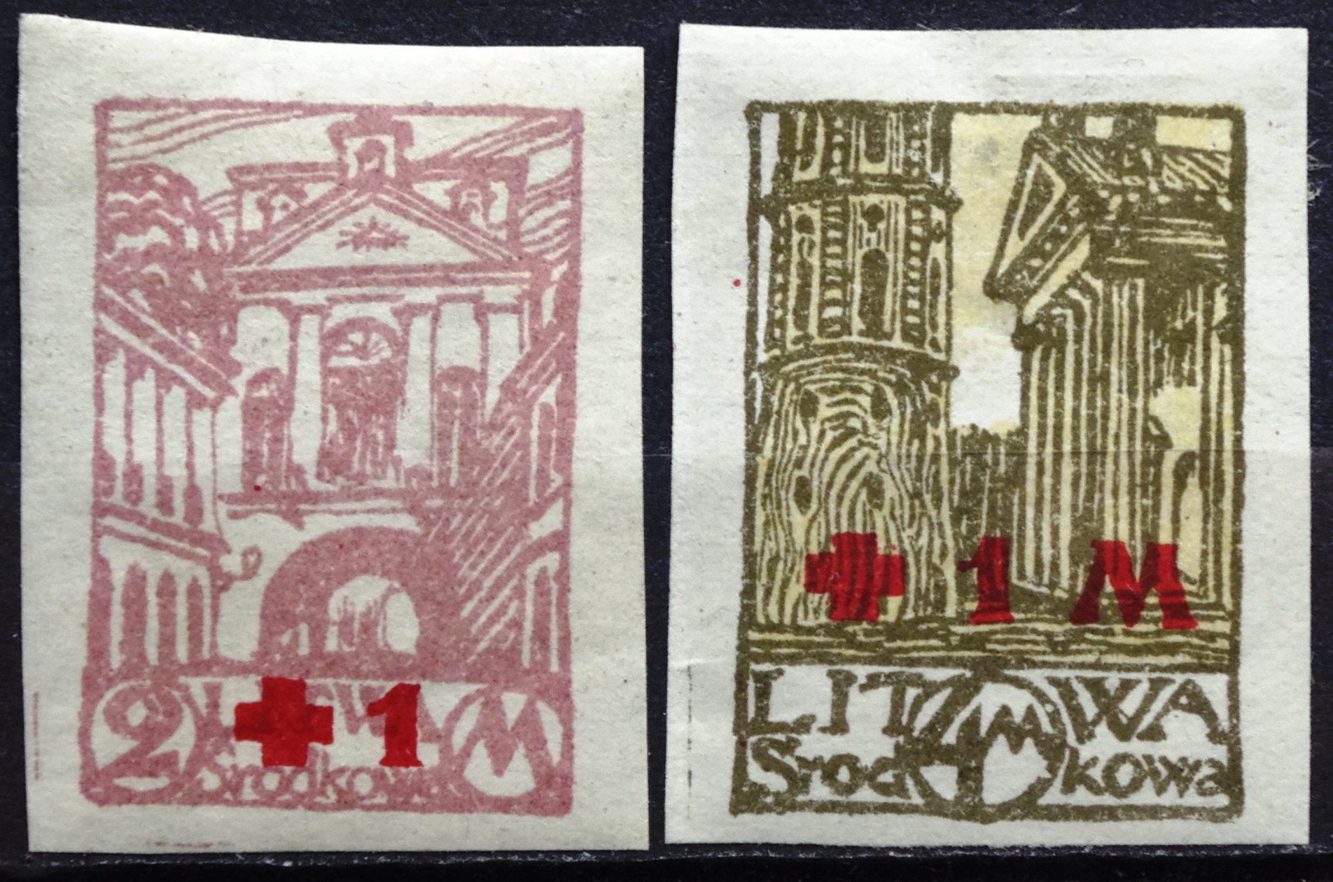 pašto ženklai, Vidurio Lietuva. Lenkijos Raudono Kryžiaus paramos laida