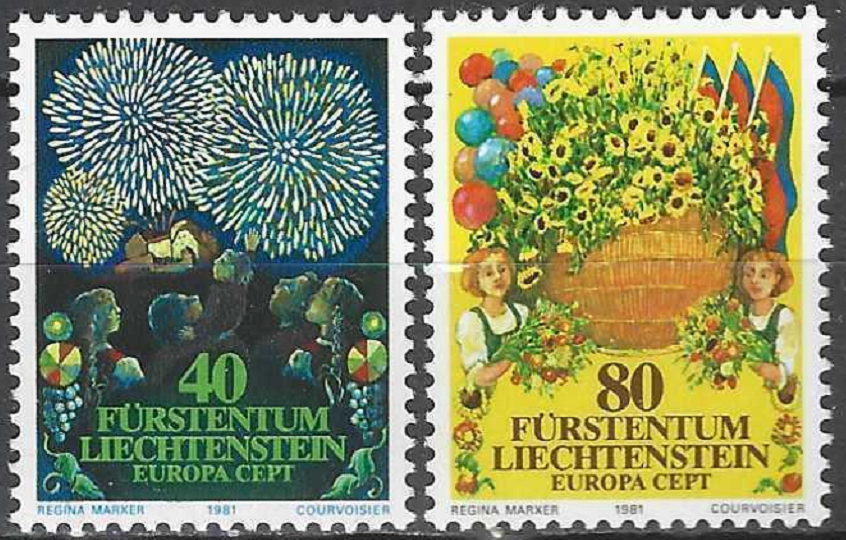 pašto ženklai, Lichtenšteinas. Europa: Folkloras