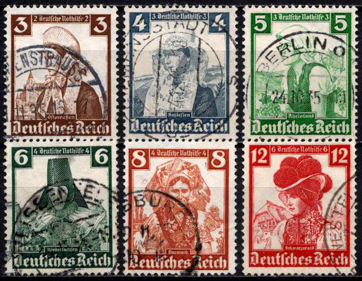 Vokietijos Reichas, MiNr 588-593 Used (O)