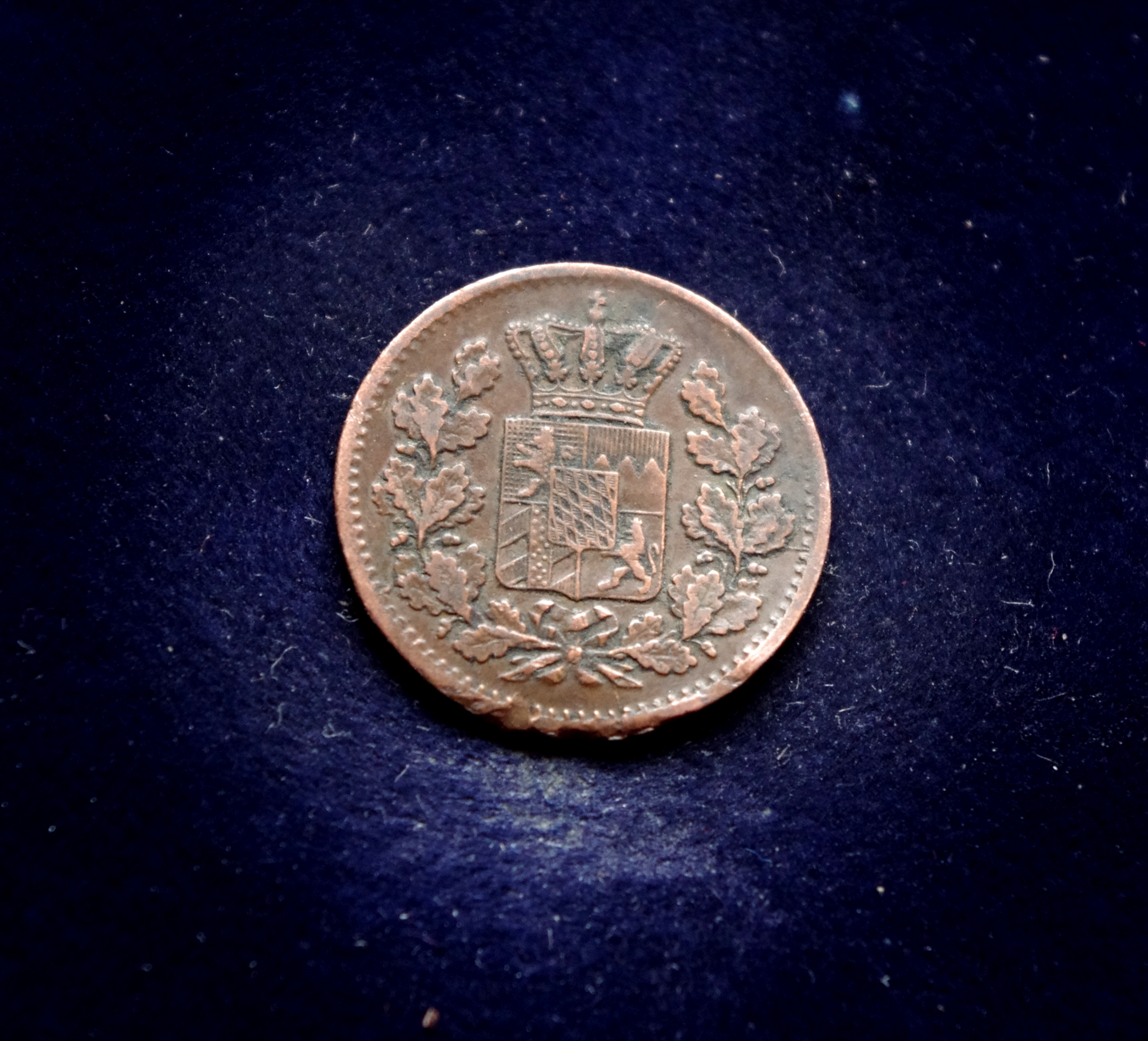 Sena XIX amžiaus, Bavarijos 1 pfenigo moneta