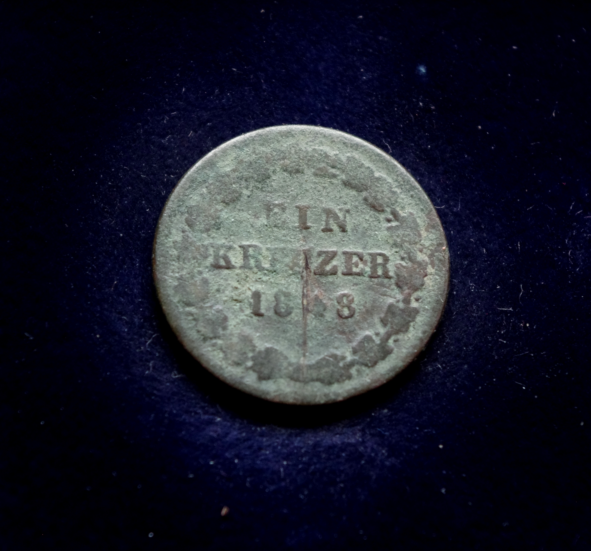 Vokietijos Nasau žemių 1 kreicerio moneta