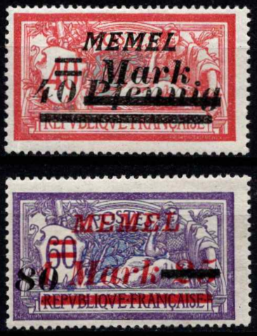 Dar kartą perspausdinti ant MiNr 60 ir 65