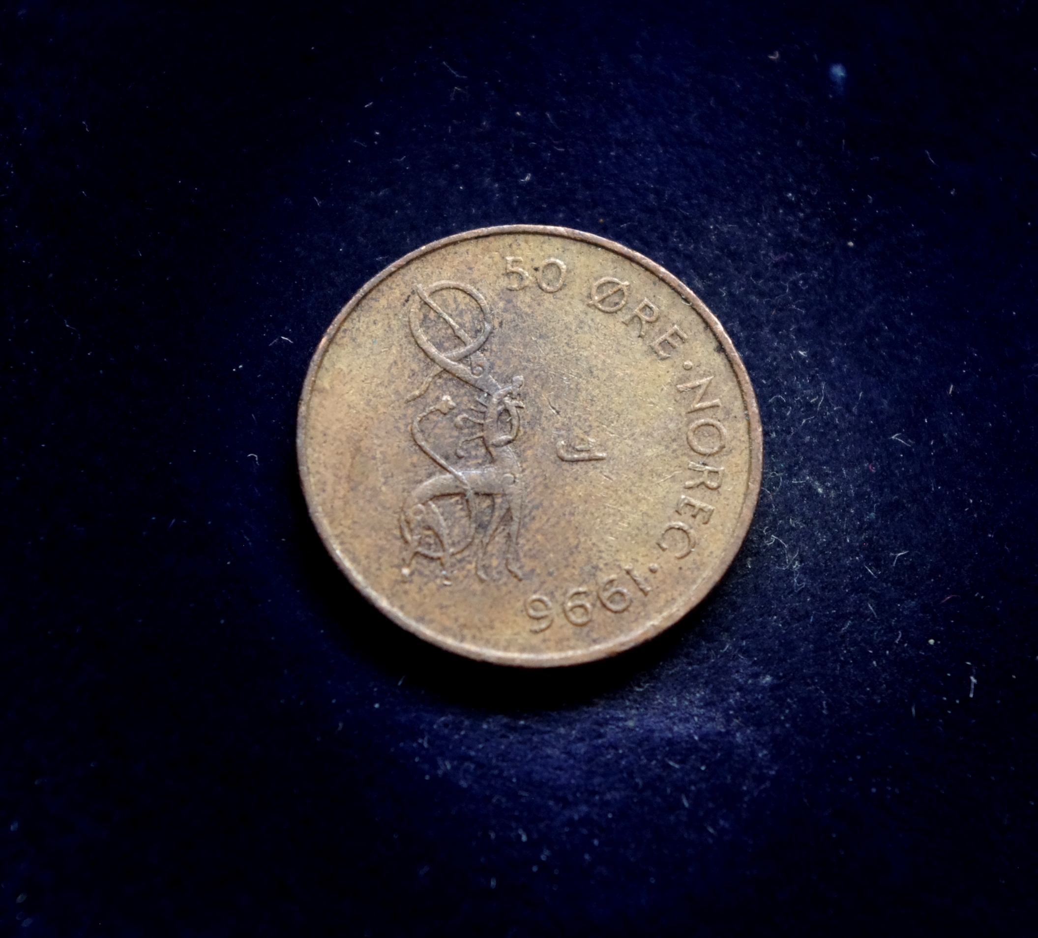 IMGP7879 moneta, 50 erių, Norvegija, drakonas