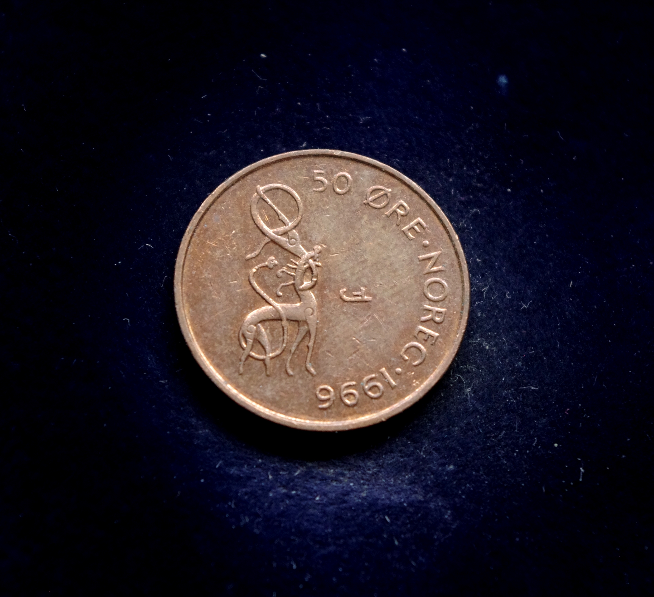 IMGP7886 moneta, 50 erių, Norvegija, drakonas