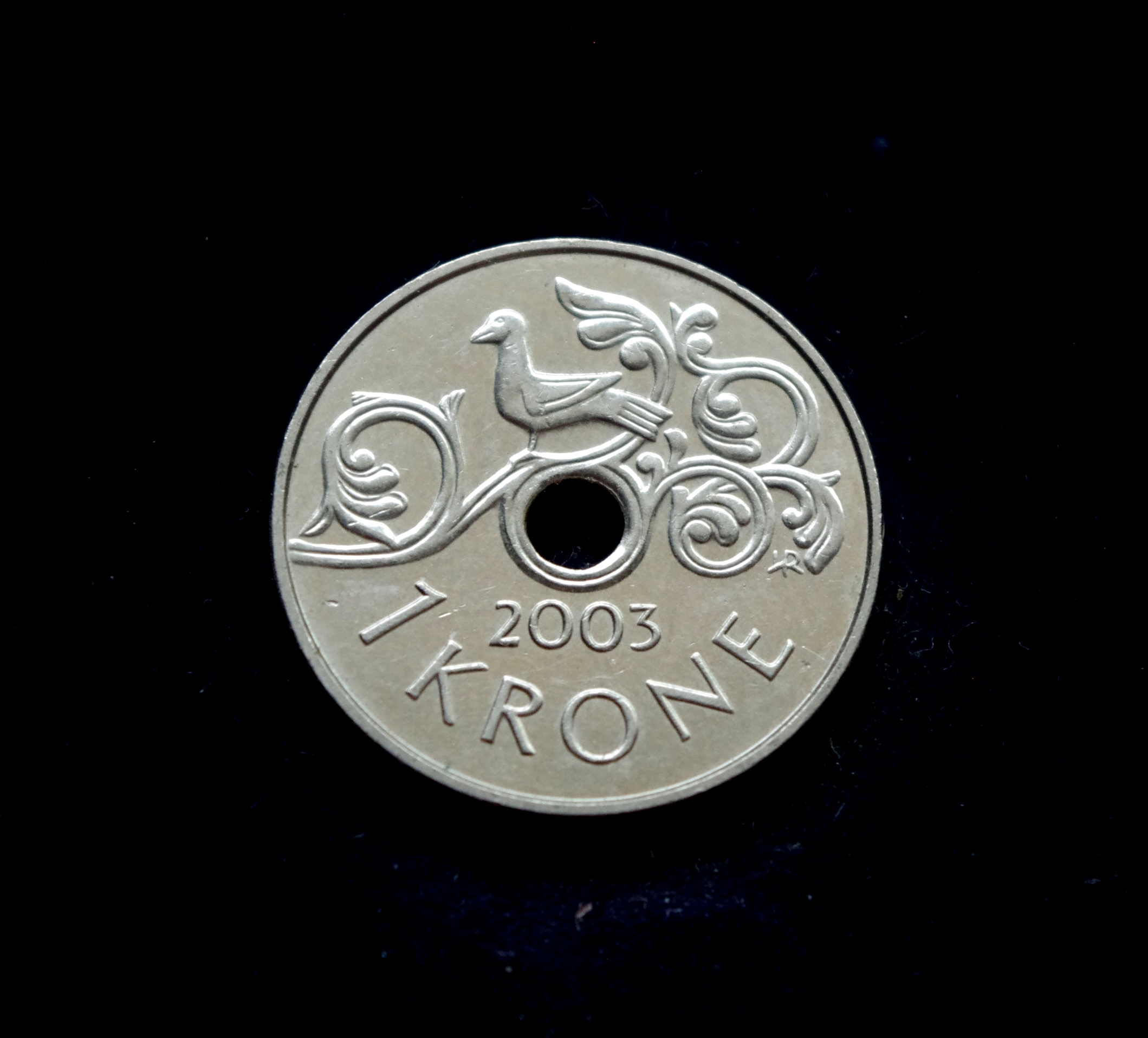 moneta, 1 krona, Norvegija, paukštis