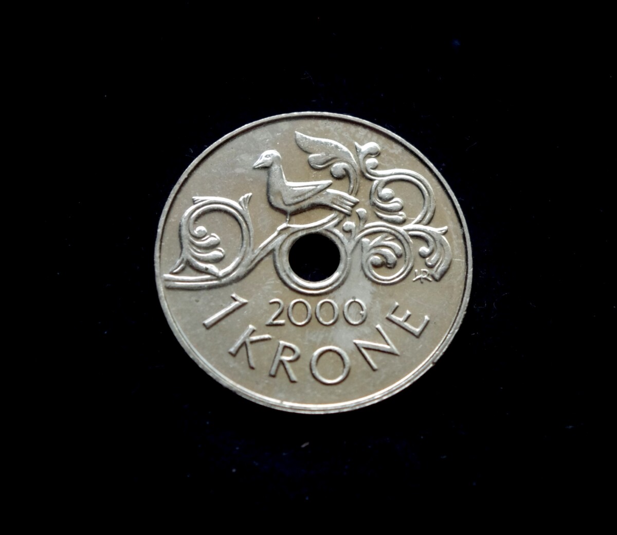 moneta, 1 krona, Norvegija, paukštis