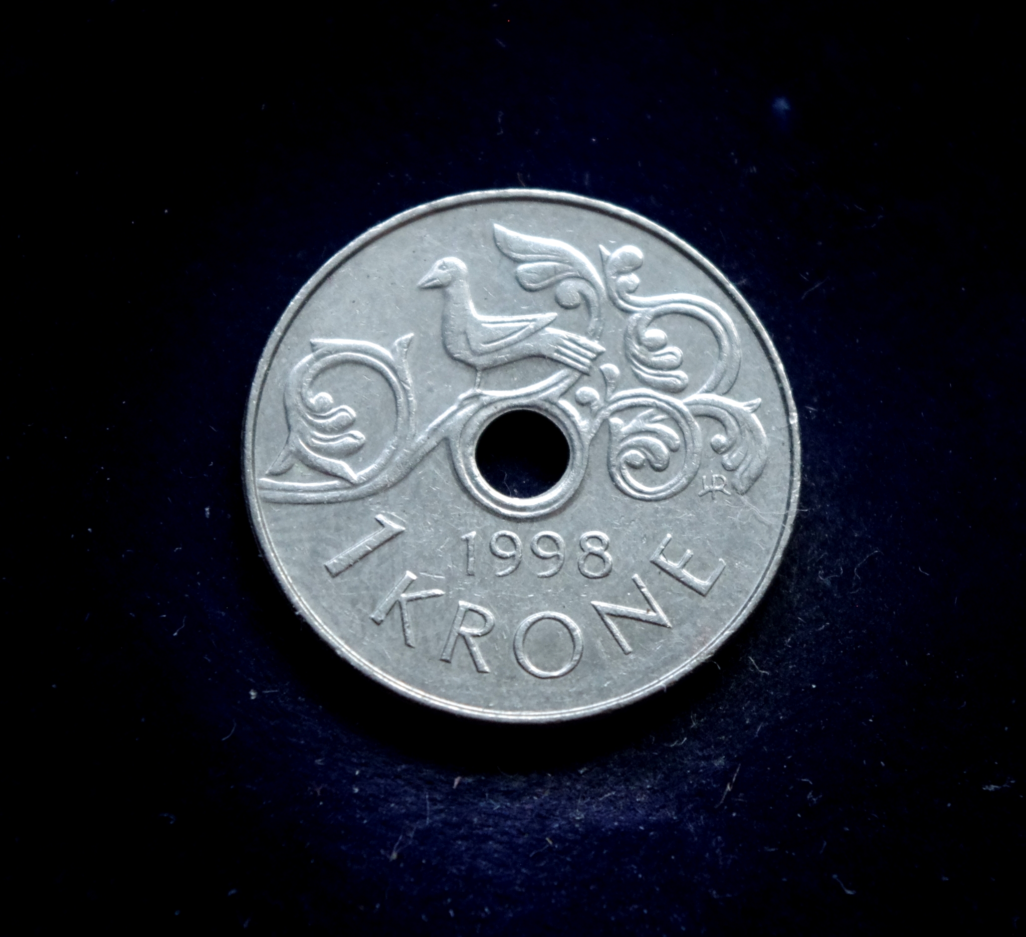 moneta, 1 krona, Norvegija, paukštis