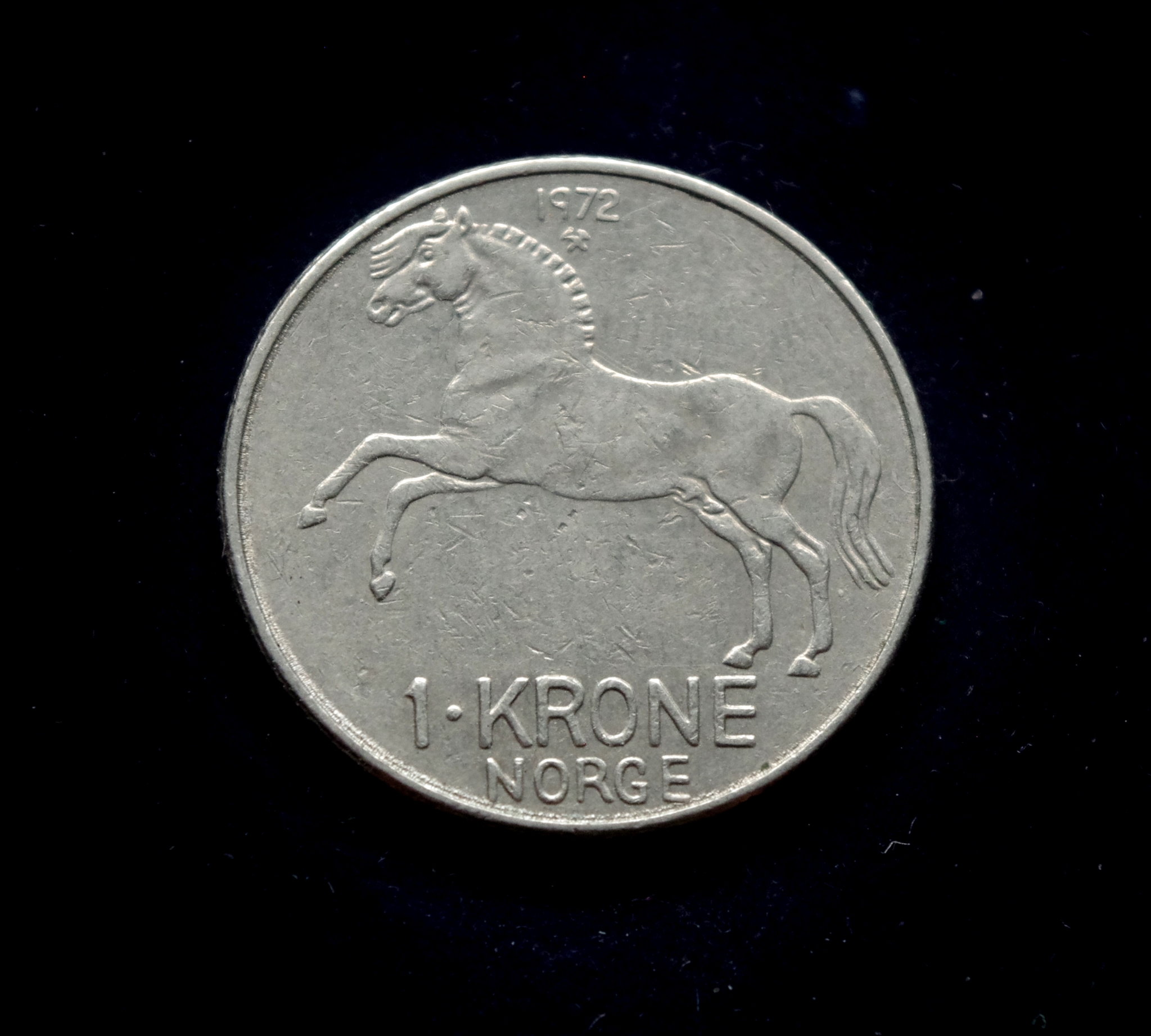 moneta, 1 krona, Norvegija, arklys