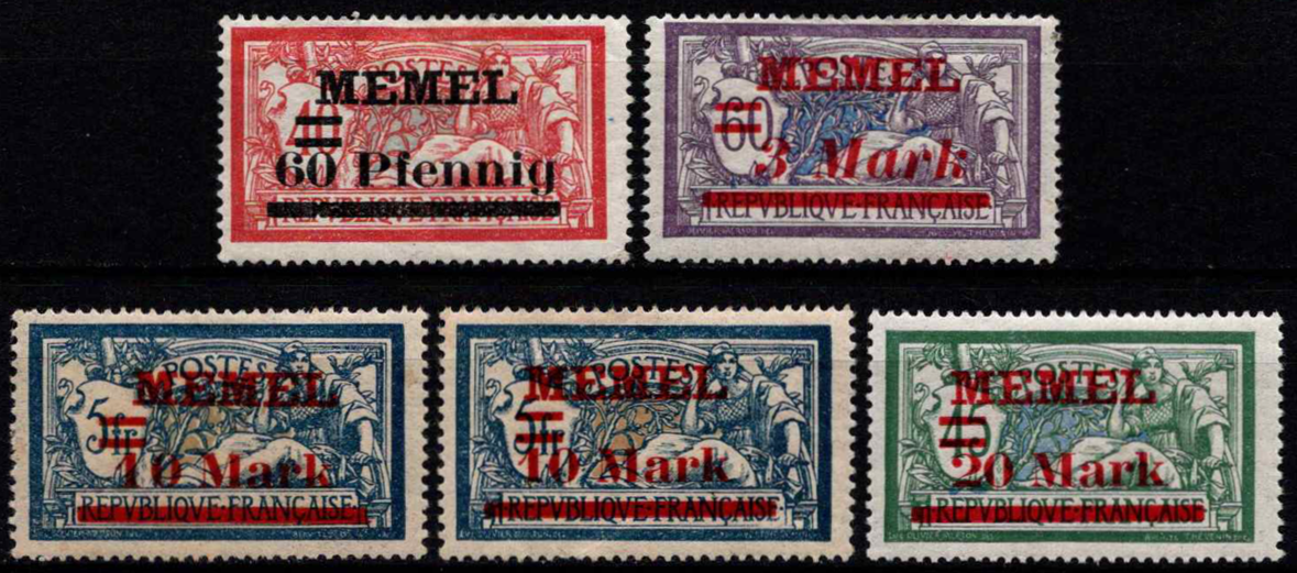 Klaipėda (Memel), pilna serija, MiNr 36-39 MLH*/MH*