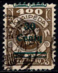 Perspausdintas MiNr 148. Perspaudas t. žalios spalvos