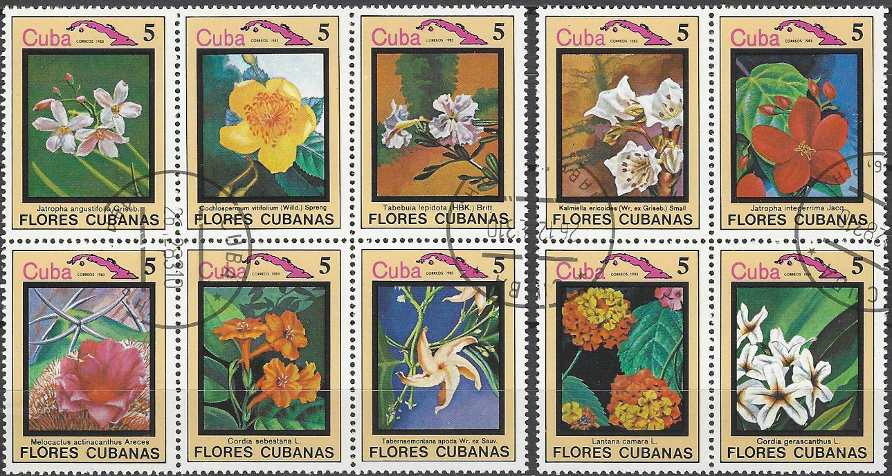 Pašto ženklai, Kuba. Gėlės