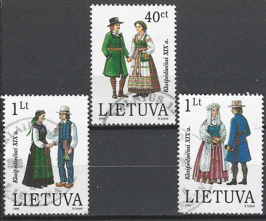 pašto ženklai, Lietuva. Tautiniai drabužiai. Klaipėdos kraštas.