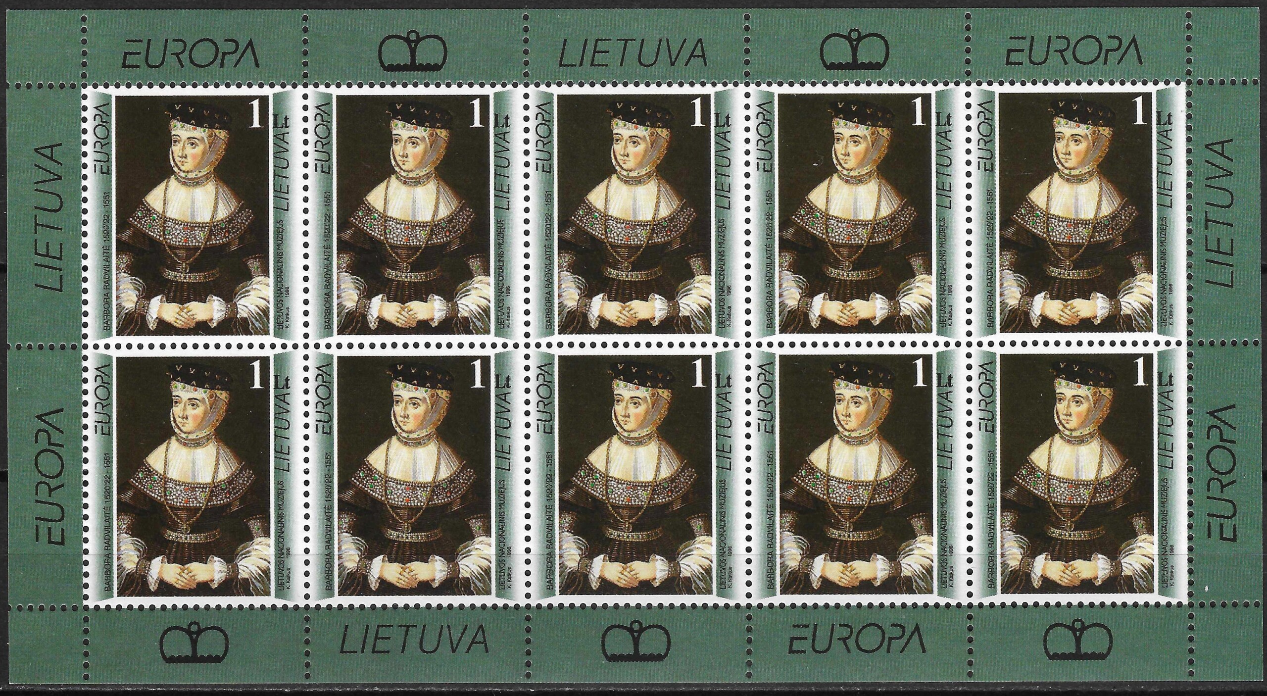 Pašto ženklai, Lietuva, Europa. Žymios moterys: Barbora Radvilaitė