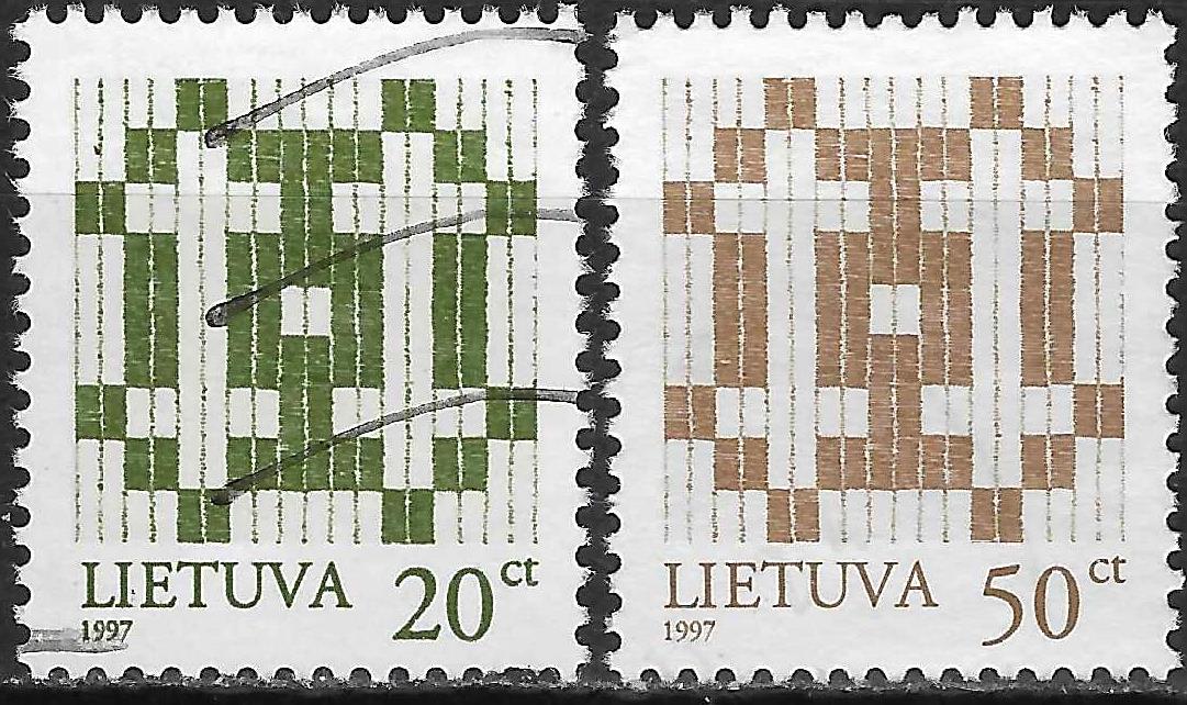 Pašto ženklai, Lietuva, tautiniai raštai