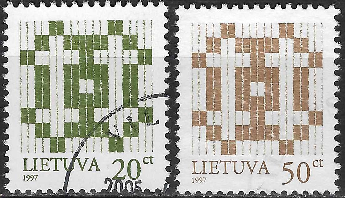 Pašto ženklai, Lietuva, tautiniai raštai