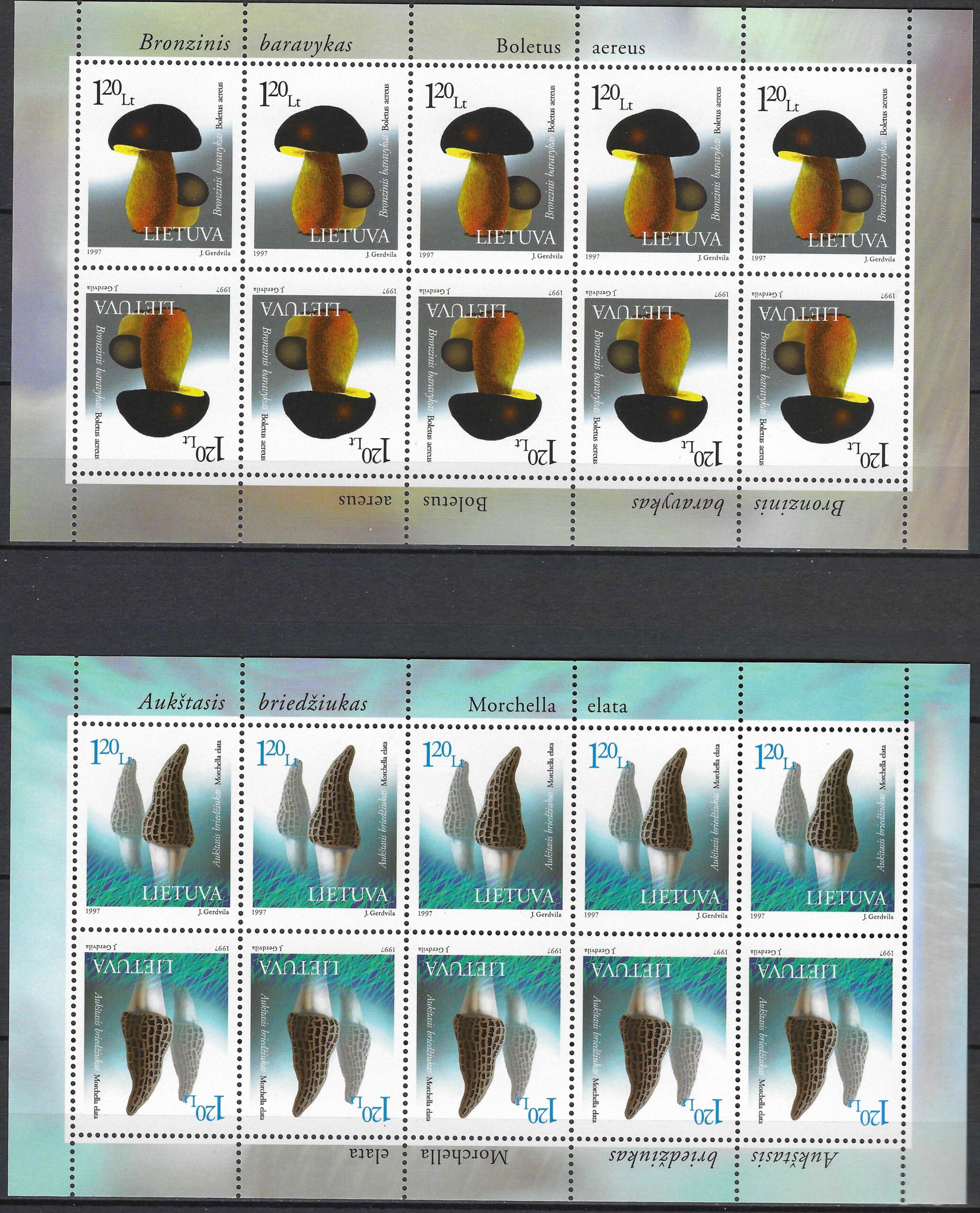 Pašto ženklai, Lietuva, Grybai: bronzinis baravykas, aukštasis briedžiukas