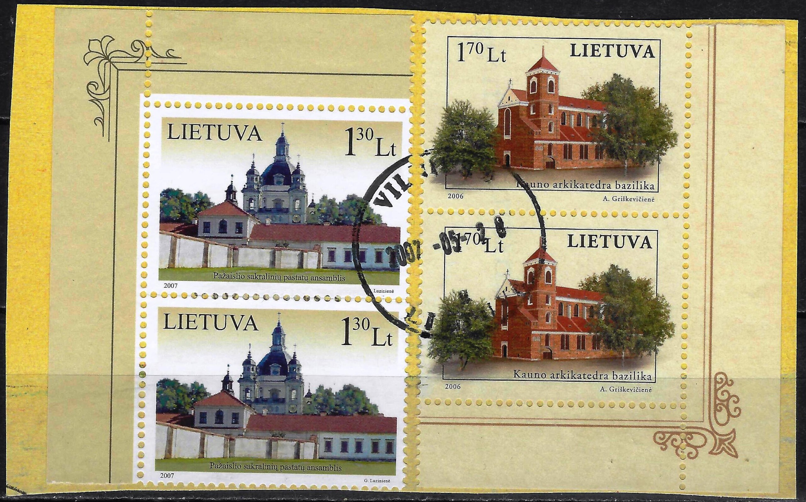 Pašto ženklai, Lietuva, Vilniaus ir Kauno arkikatedros bazilikos