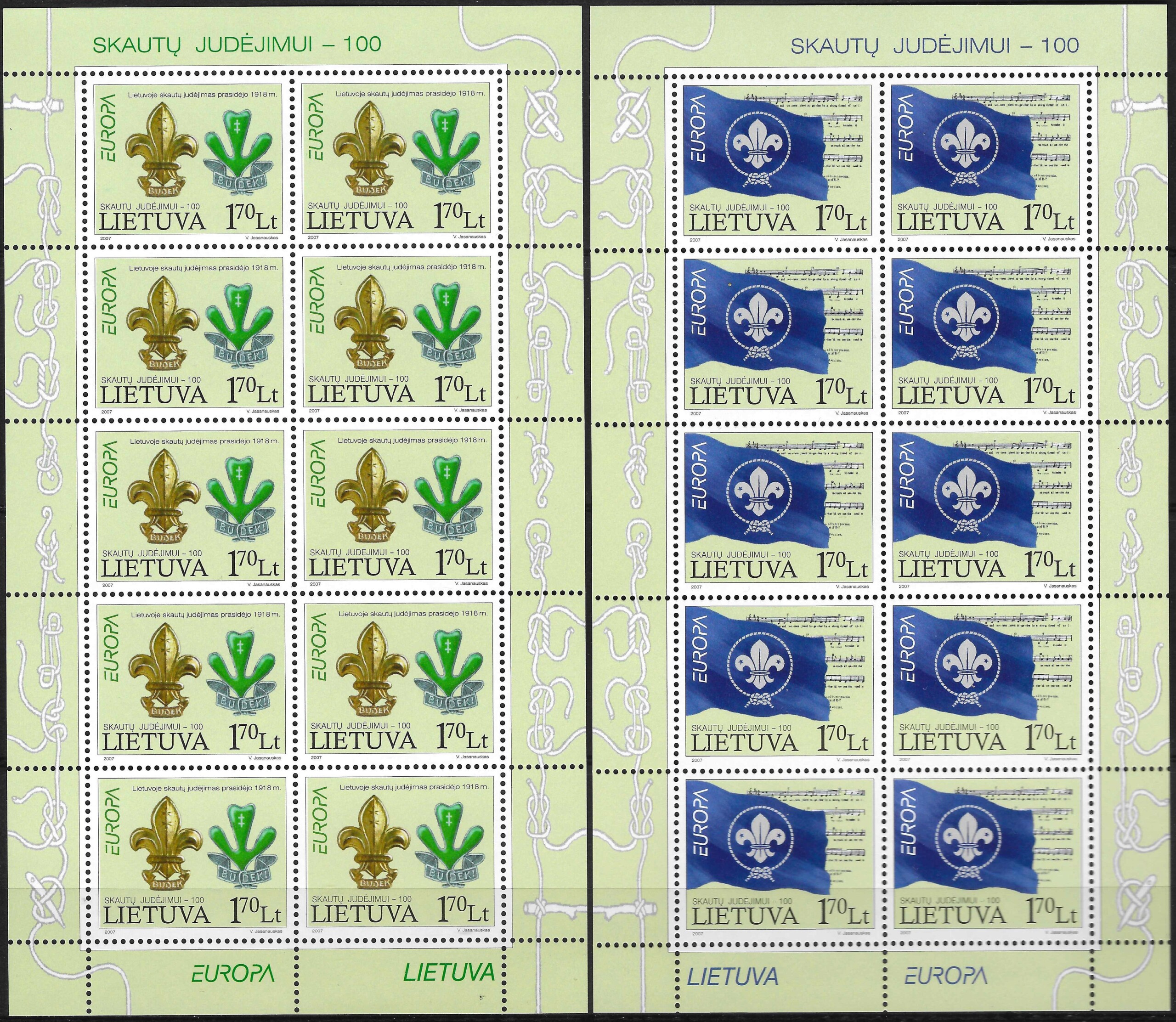 Pašto ženklai, Lietuva, EUROPA: Skautai