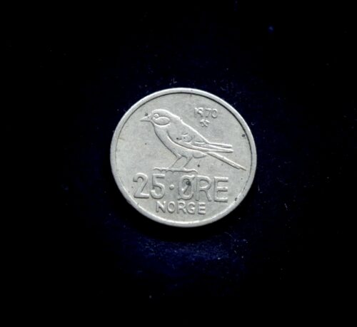 moneta, 25 erės, Norvegija, paukštis zylė