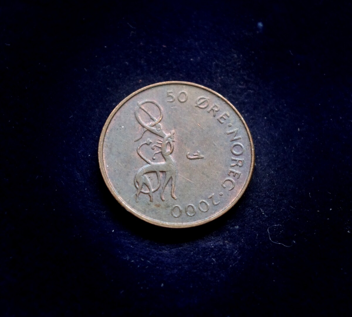 moneta, 50 erių, Norvegija, drakonas