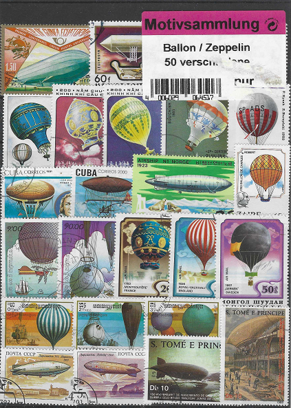 Pašto ženklų pakuotė, oro balionai ir dirižabliai