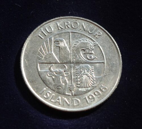 moneta 10 kronų, Islandija