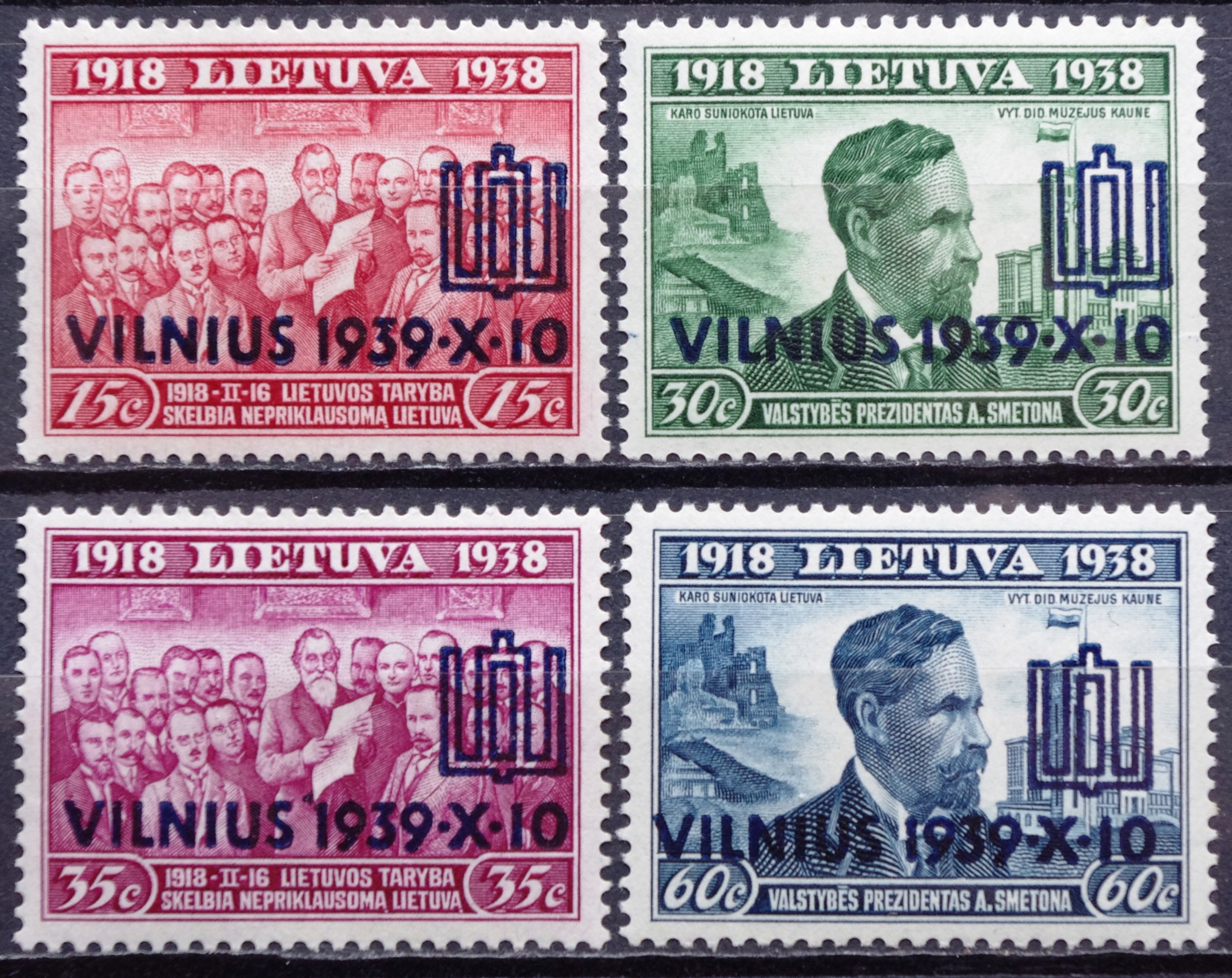 Tarpukario Lietuva, Perspausdinta Vilniaus atgavimo pašto ženklų laida