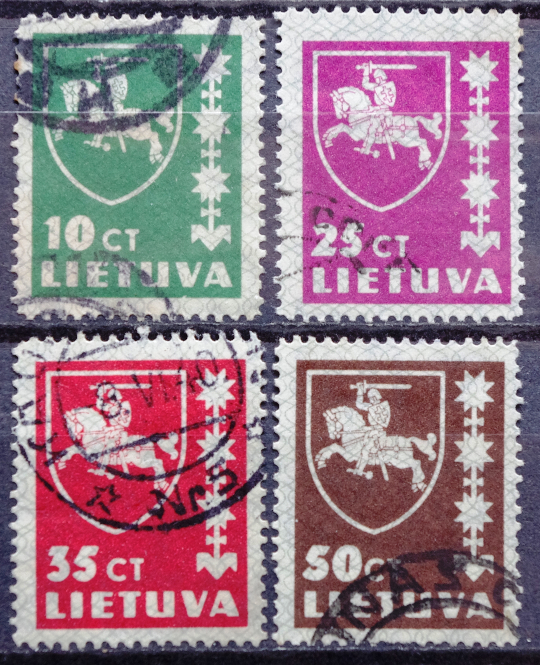 pašto ženklai, Tarpukario Lietuva. Standartinė pašto ženklų laida. Vyčio herbas I-II