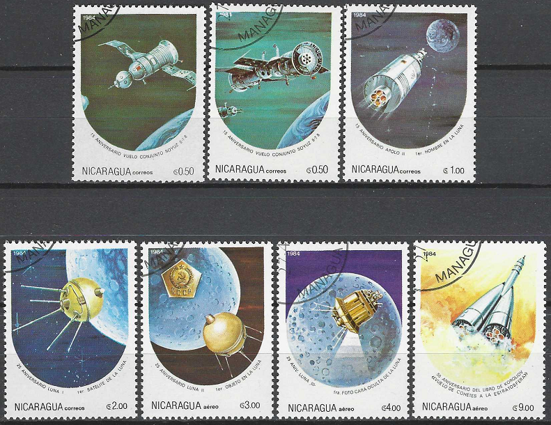 Pašto ženklai, Nikaragva. Kosmoso tyrinėjimų sukaktys