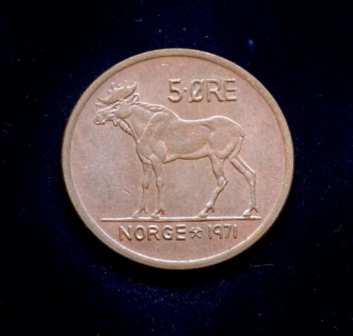 moneta, 5 erės, Norvegija, briedis