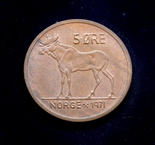 moneta, 5 erės, Norvegija, briedis