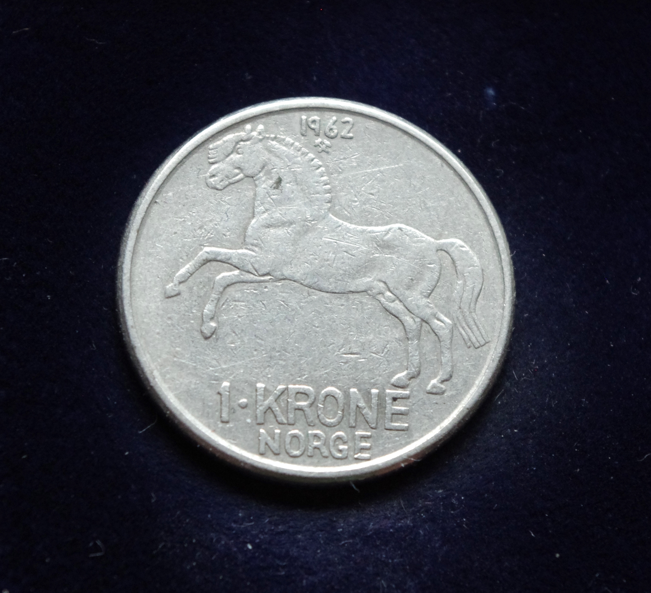 moneta, 1 krona, Norvegija, arklys