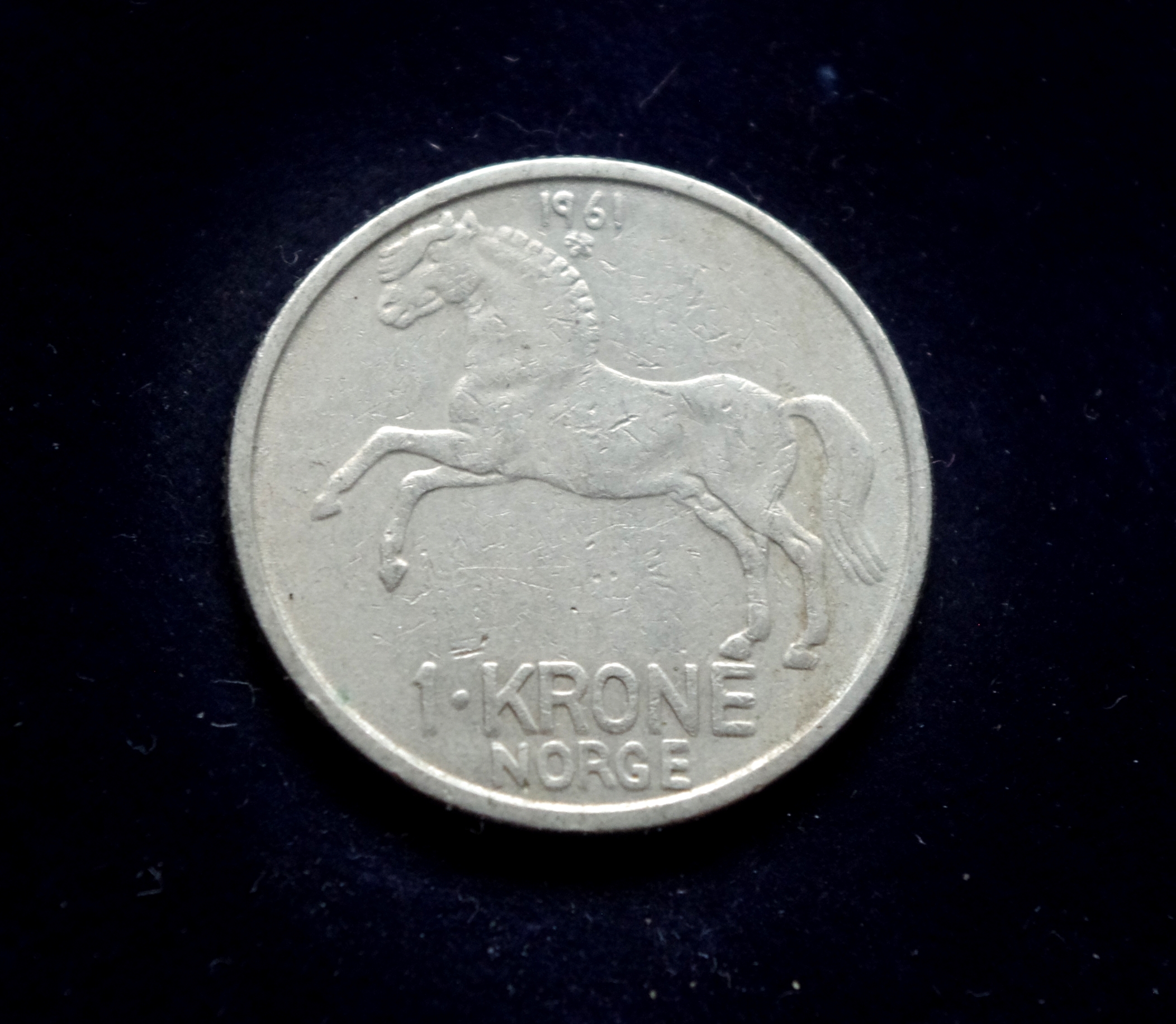 moneta, 1 krona, Norvegija, arklys