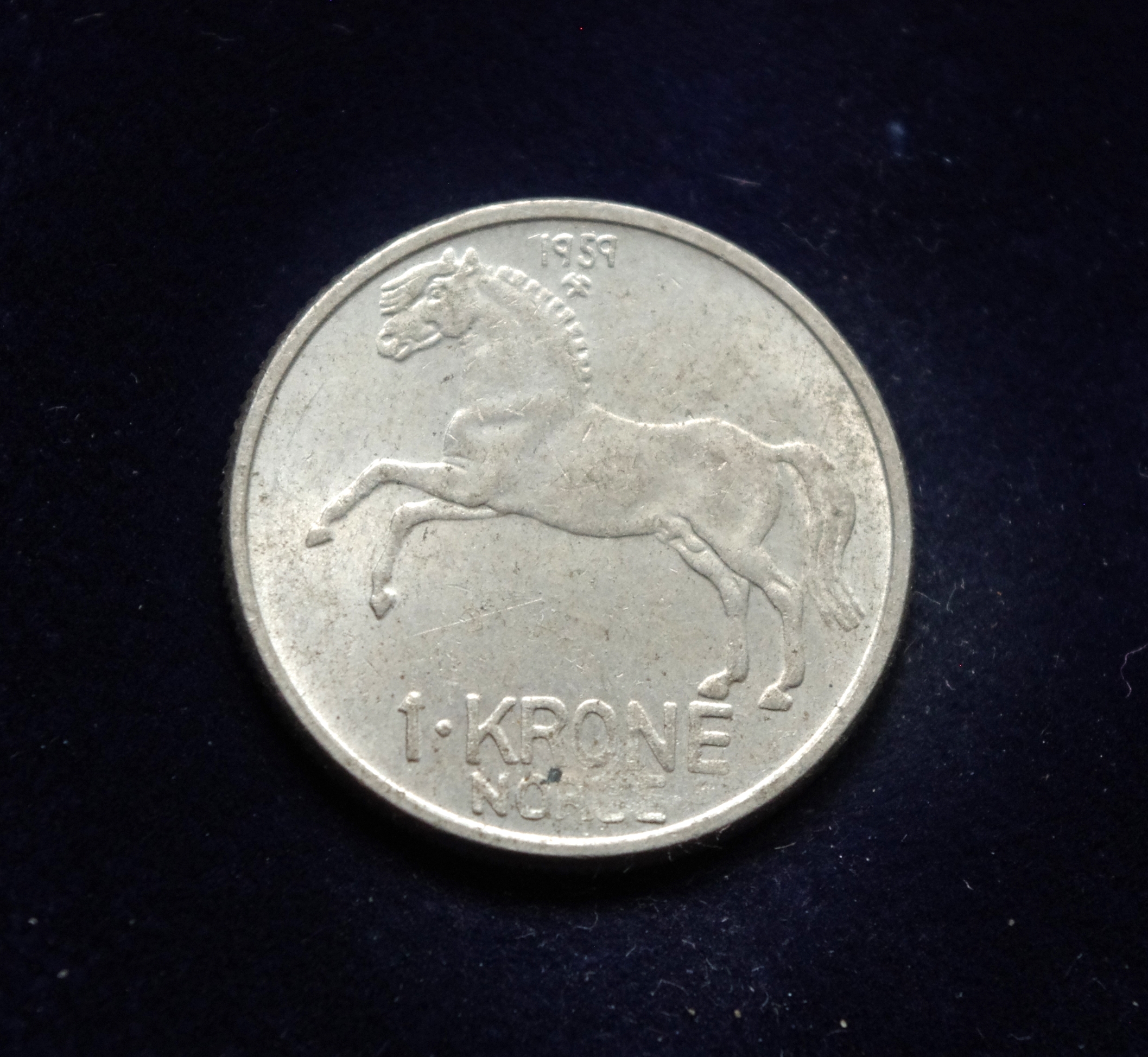 moneta, 1 krona, Norvegija, arklys