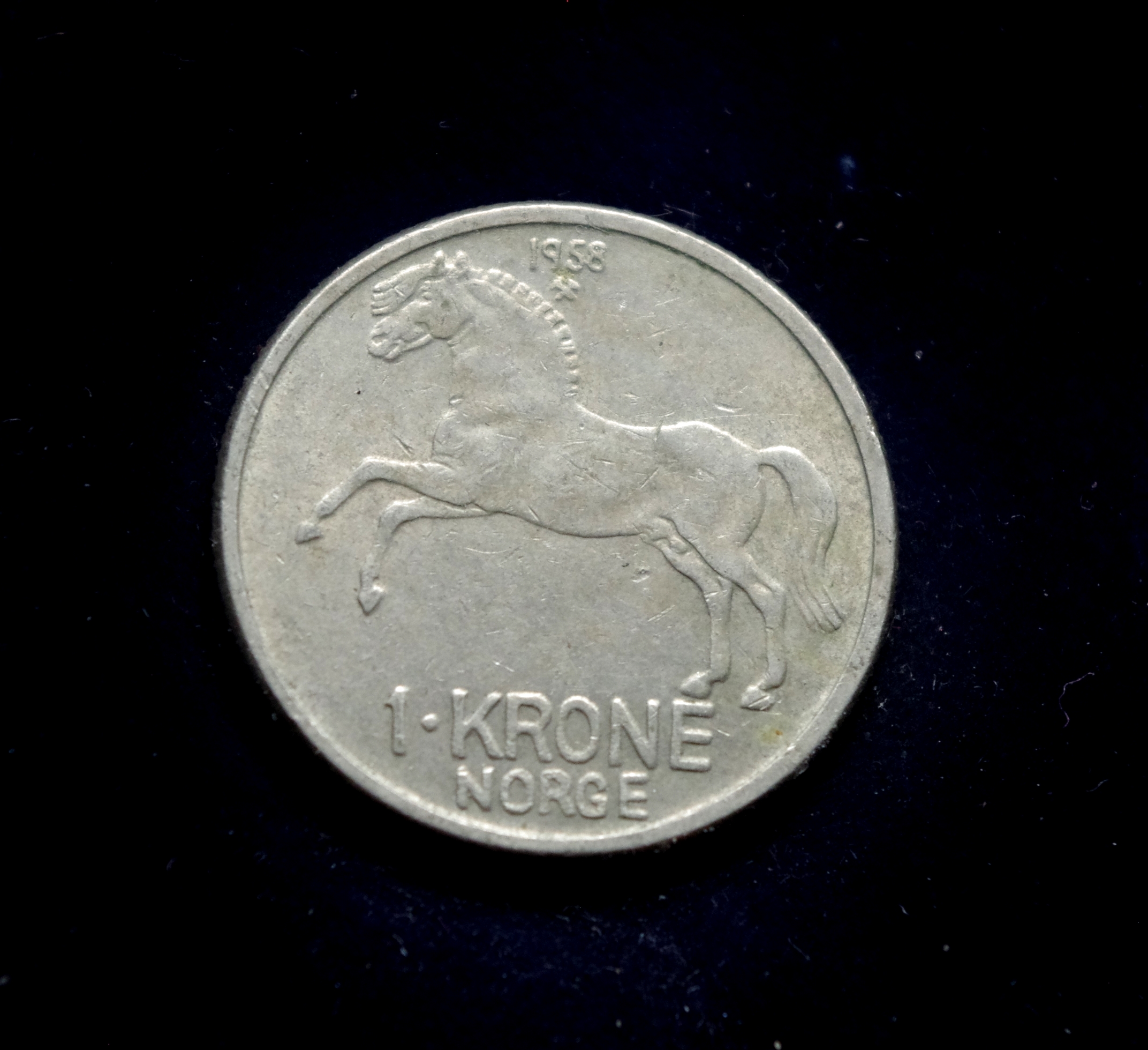 moneta, 1 krona, Norvegija, arklys