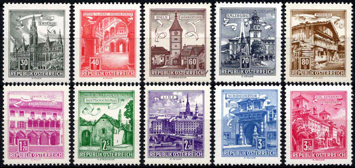 Austrija, pilna serija, MiNr 1111-1120 MNH**