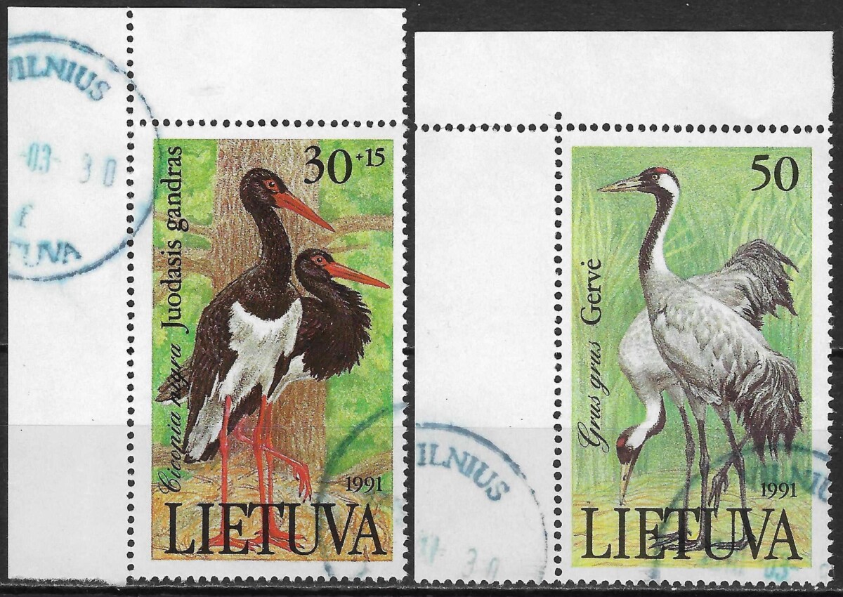 Pašto ženklai, Lietuva, Juodasis gandras ir Gervė