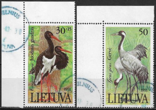 Pašto ženklai, Lietuva, Juodasis gandras ir Gervė