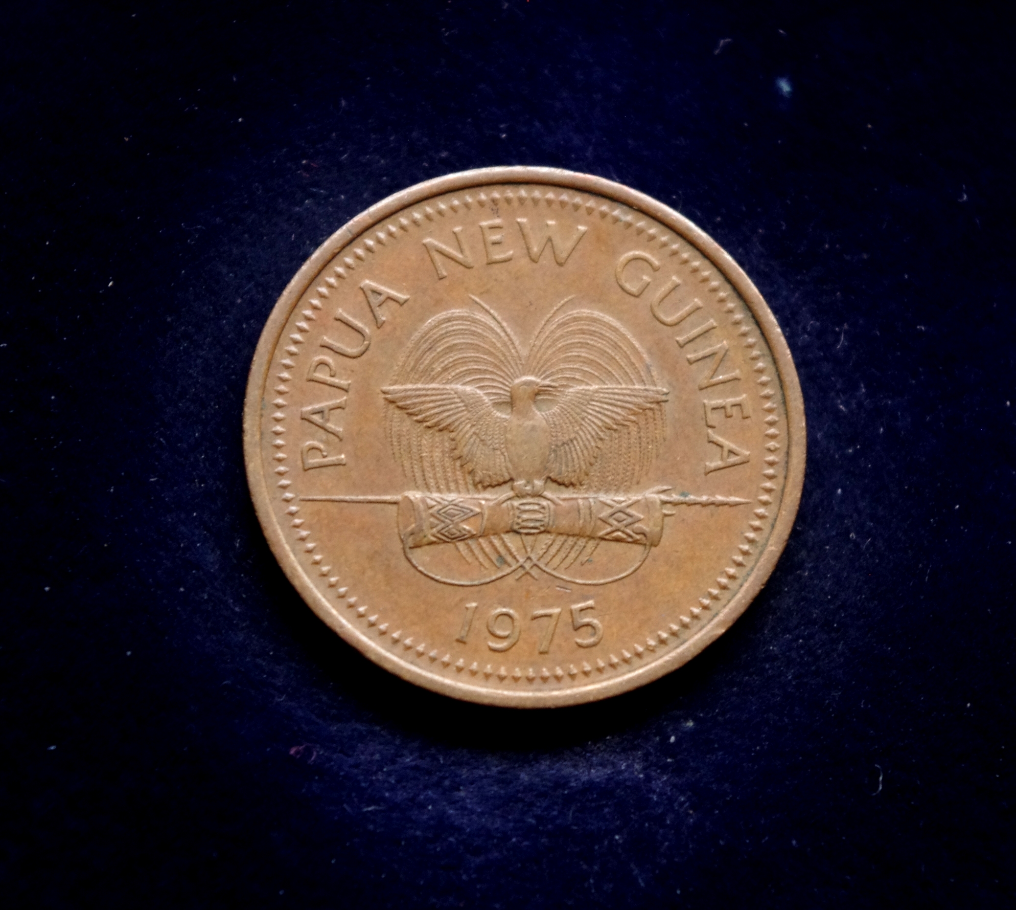 Papua Naujosios Gvinėjos 2 tojų moneta. Didysis rojaus paukštis, liūtžuvė