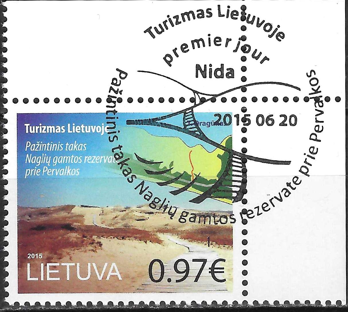 Pašto ženklai, Lietuva, Turizmas Lietuvoje. Pažintinis takas Naglių gamtos rezervate prie Pervalkos