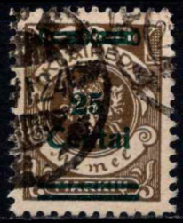 Perspausdintas MiNr 148. Perspaudas t. žalios spalvos