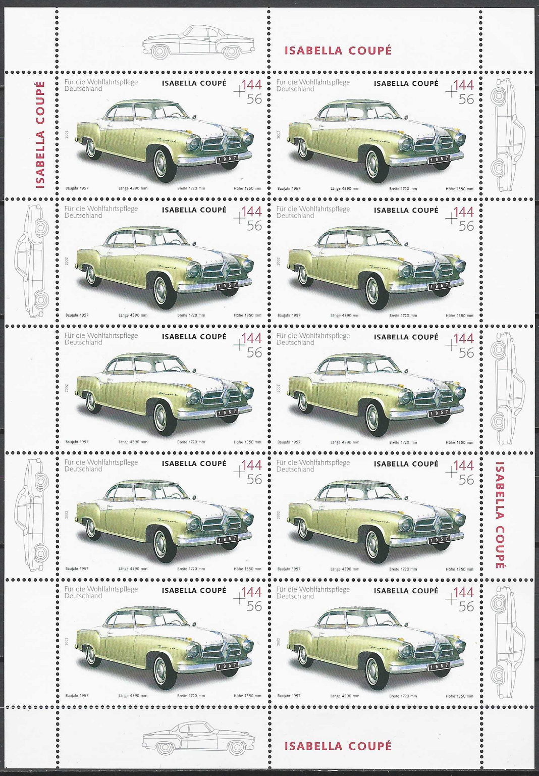 pašto ženklai, Vokietija. Senieji automobiliai: Isabella Coupe