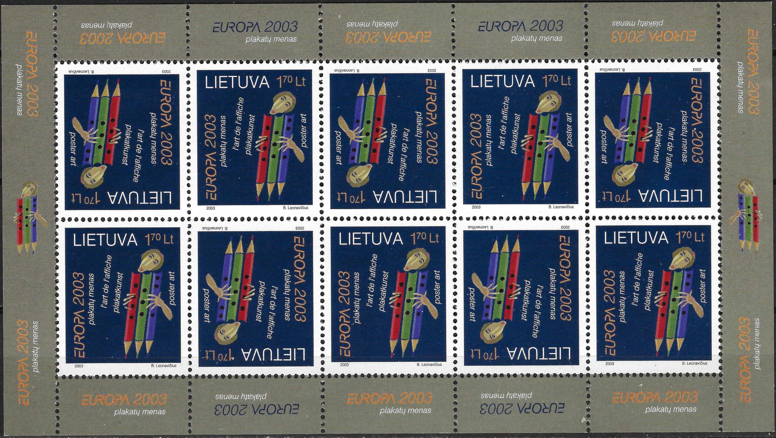 Pašto ženklai, Lietuva, EUROPA. Plakatų menas