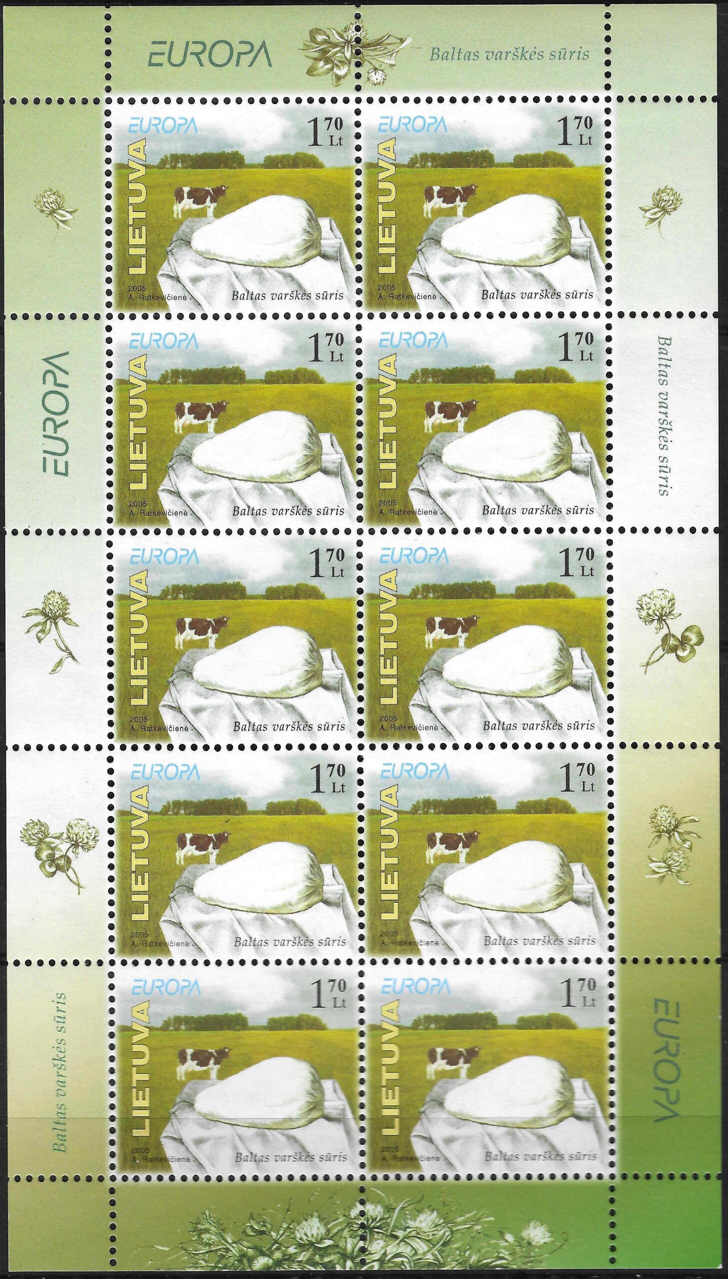 Pašto ženklai, Lietuva, Gastronomija: Baltasis varškės sūris