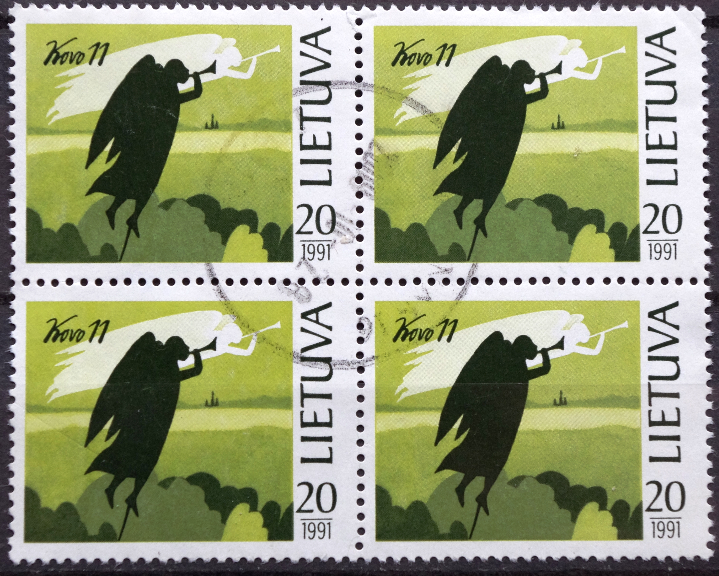 pašto ženklai, Lietuva. Pirmosios Nepriklausomybės atkūrimo metinės